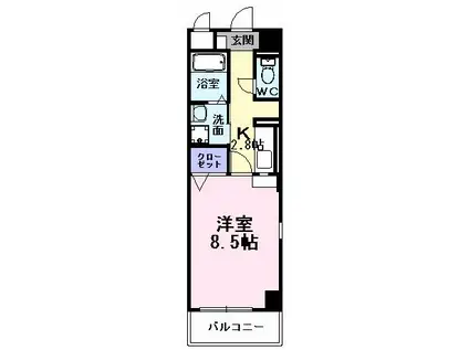 アーバンツァ(1K/7階)の間取り写真