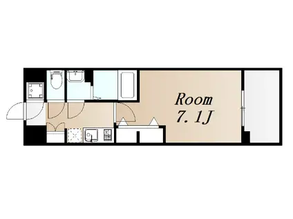 レジュールアッシュ梅田レジデンス(1K/3階)の間取り写真