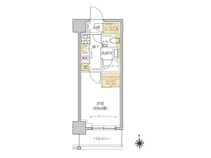 グレーシアフィット横浜(1K/8階)の間取り写真
