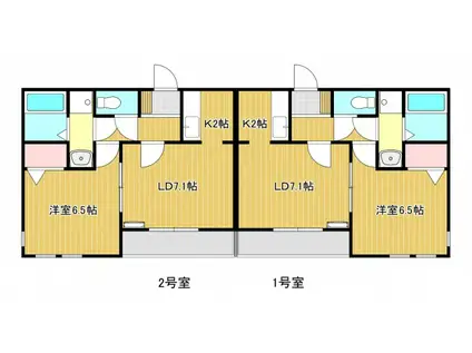 ジュネス半田山(1LDK/2階)の間取り写真