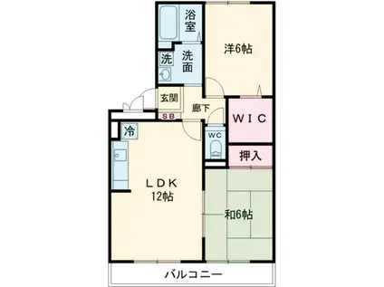 セレブレイト北の浦(2LDK/3階)の間取り写真