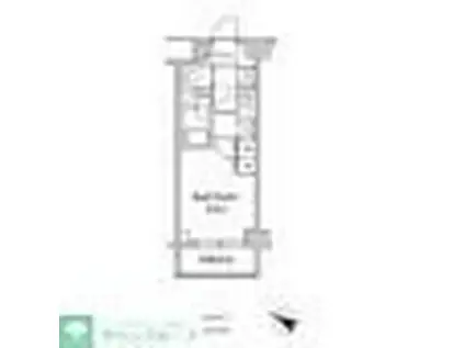 プラウドフラット目黒行人坂(1K/1階)の間取り写真