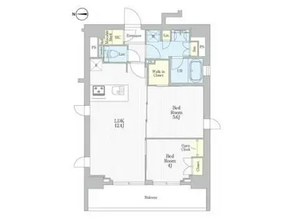 REFRAME 5 IRIYA(2LDK/11階)の間取り写真