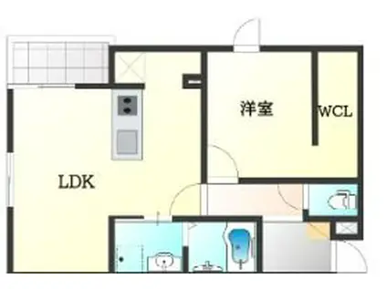 MACHIMOKU KUZUHA(1LDK/1階)の間取り写真