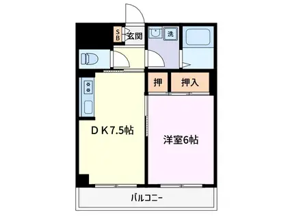 パークハイム駒形(1DK/10階)の間取り写真