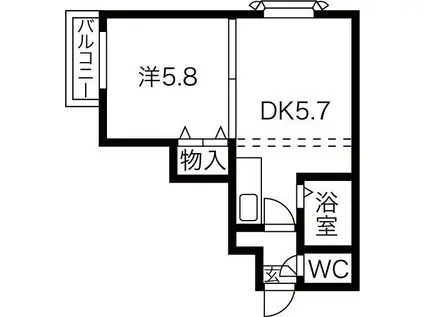 エクシード美香保(1K/1階)の間取り写真