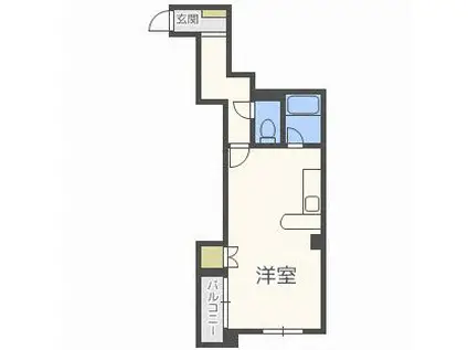 コンフォート月寒東(1K/5階)の間取り写真