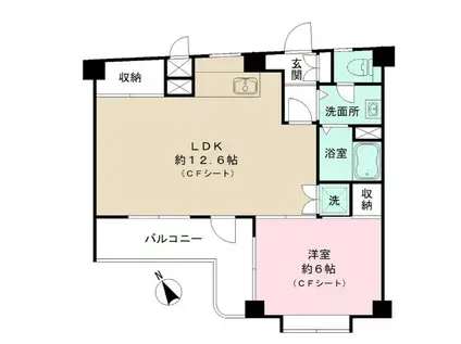 LEO六拾弐番館(1LDK/3階)の間取り写真