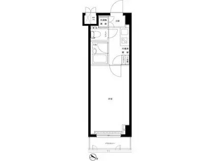ルーブル学芸大学六番館(1K/6階)の間取り写真