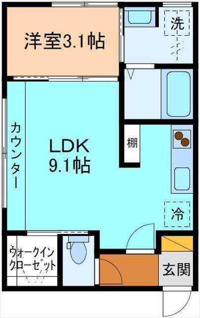 INTEGRAL N・Y(1LDK/1階)の間取り写真