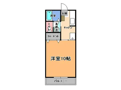 サンみゆき2号棟(1K/2階)の間取り写真