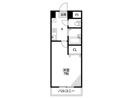 ウォーターフロント礎町(1K/8階)の間取り写真