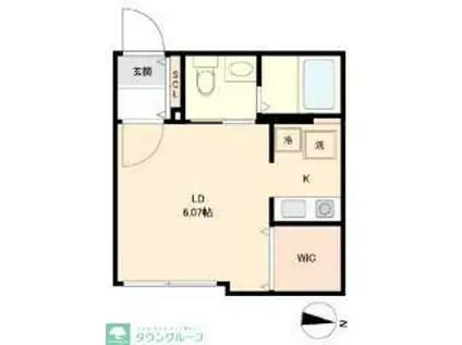 ボヌール石神井公園(1K/4階)の間取り写真