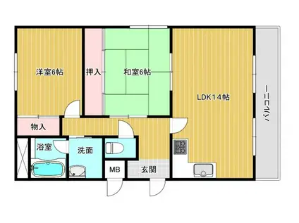 高田マンション(2LDK/2階)の間取り写真