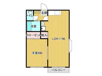 マンションアイA(1LDK/3階)の間取り写真