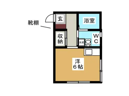 オークタウン(ワンルーム/1階)の間取り写真