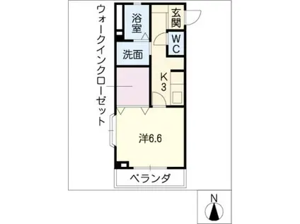 セレス雲雀ヶ丘(1K/3階)の間取り写真
