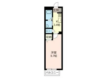 コンフォート南長崎(1K/1階)の間取り写真