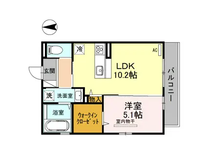 エスポワールソプラ(1LDK/1階)の間取り写真