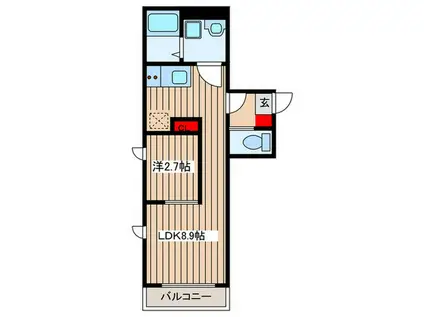 KEIAI RESIDENCE 大和田II(1LDK/1階)の間取り写真