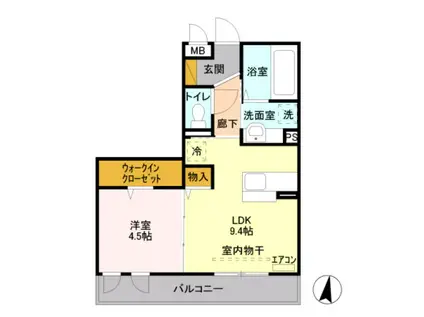 シュクル メゾン(1LDK/3階)の間取り写真