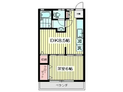 第一藤祥ハイム(1DK/1階)の間取り写真