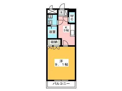 アクア レジェンド(1K/1階)の間取り写真