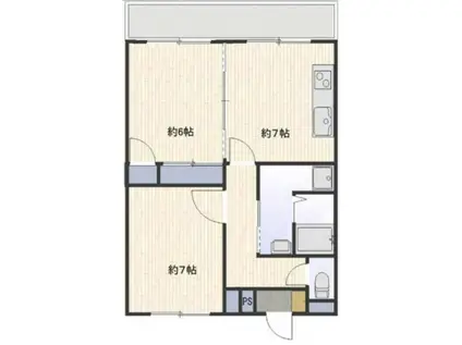 DANDELIONII(2DK/3階)の間取り写真