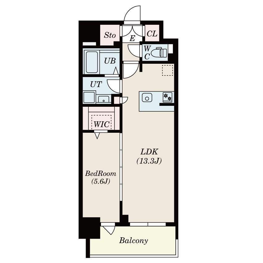 S-RESIDENCE佐賀天神ALINE(1LDK/12階)の間取り写真