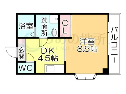 サクシード(1DK/1階)の間取り写真