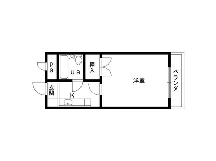 アヴニールふじわら(1K/4階)の間取り写真