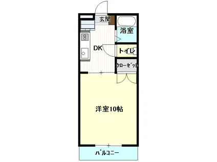 ルーセント(1DK/2階)の間取り写真