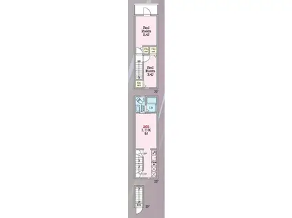 AZ石川台(2LDK/2階)の間取り写真