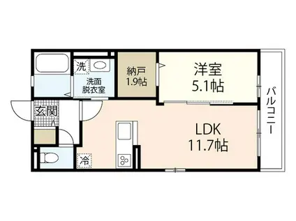 CLAIR宮内串戸B(1LDK/2階)の間取り写真