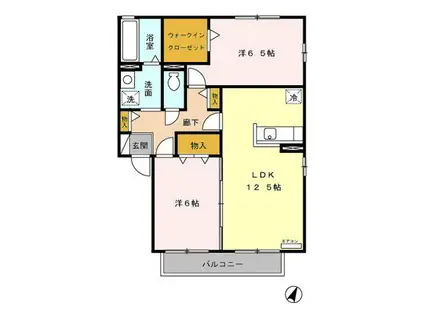 サイプレスABC(2LDK/2階)の間取り写真