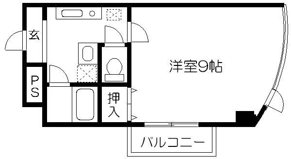ノースビレッジIII(1K/4階)の間取り写真