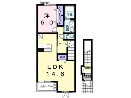 マードレ六番館(1LDK/2階)の間取り写真