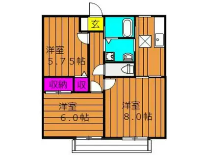 リバーサイド金光 B(3K/1階)の間取り写真