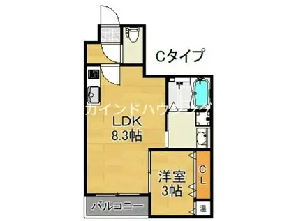 アバンティオエクラ(1LDK/2階)の間取り写真