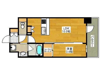 ズーノクルーズ江坂(1LDK/5階)の間取り写真