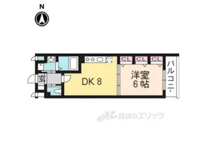 VENLIGE(1DK/4階)の間取り写真