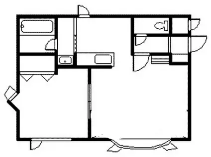 フェリシダD棟(1LDK/1階)の間取り写真