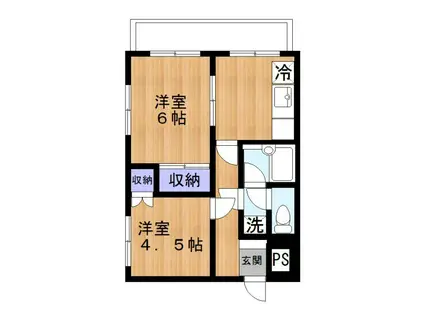 ラヴィッセたまプラーザ(2DK/6階)の間取り写真