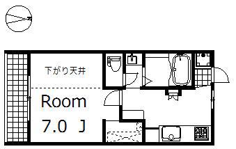 TACT(1K/2階)の間取り写真
