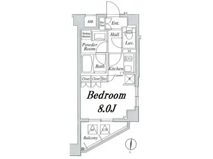 クリオコンフォート府中(ワンルーム/5階)の間取り写真