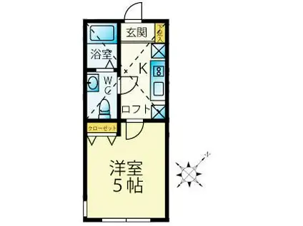 アザーレ・クオン新百合ヶ丘2(1K/2階)の間取り写真