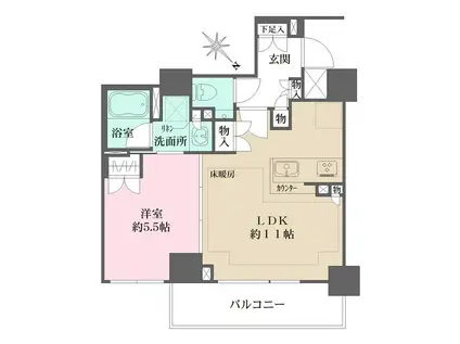 パークハウス目黒アーバンス(1LDK/2階)の間取り写真