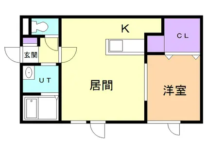 ALIVIO(1LDK/2階)の間取り写真