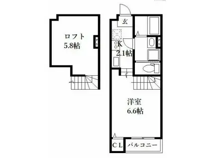 アルヴィータ田村PLUS I(1K/1階)の間取り写真