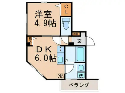 ソレイユ小石川(1DK/2階)の間取り写真